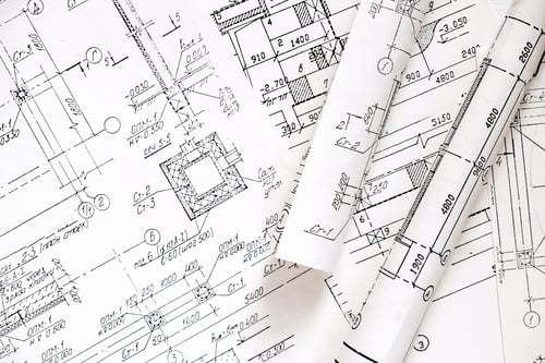 Preview: architect design working drawing sketch plans blueprints and making architectural construction model
