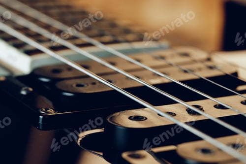 Preview: Close up photo of electric guitar fingerboard