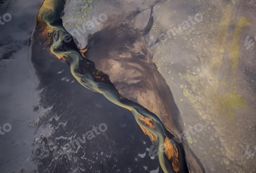 Preview: Aerial view of Glacier rivers in Iceland