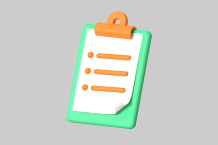 Preview: Simple clipboard checklist orange and green
