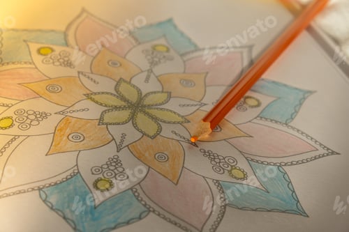 Preview: Mandalas antistress page to combat stress. Relaxing hobby mental wellbeing and art therapy