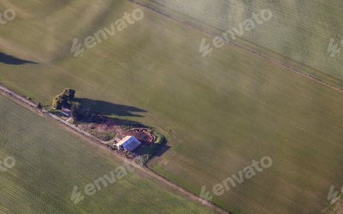 Preview: Aerial View of green Farm Field in Fraser Valley