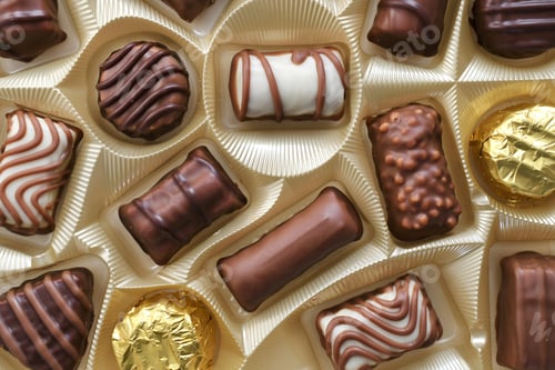 Preview: Assorted Chocolates in Gold Box for Gift Giving