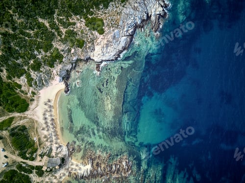 Preview: Beautiful beach top aerial view drone shot
