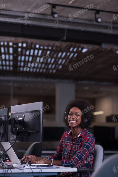 Preview: portrait of a young successful African-American woman in modern