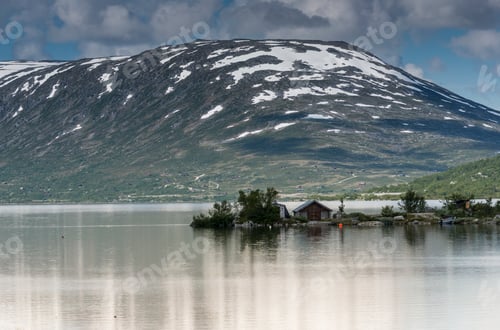 Preview: old house at a fjord in norway