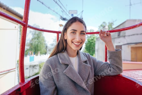 Preview: Portrait of a pretty young girl having fun outdoors