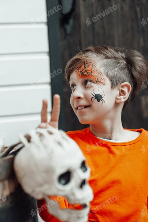Preview: Boy Dressed Up For Halloween Party Celebrations