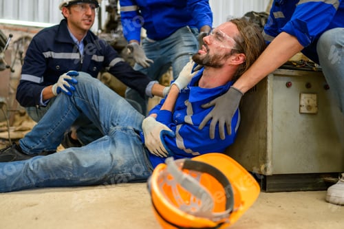 Preview: Engineer worker with accident at factory