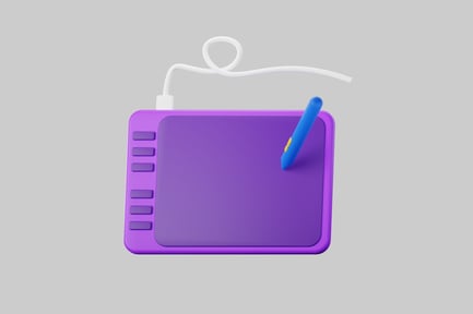 Preview: Purple tablet with drawing pen