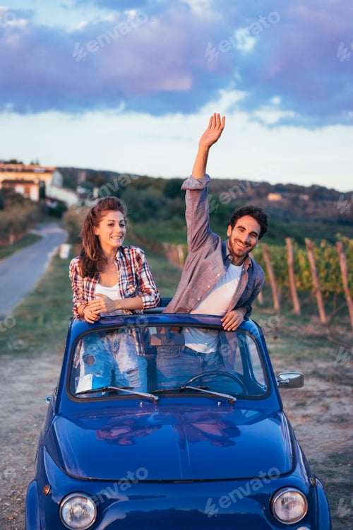 Preview: Young Couple Trip With Vintage Car