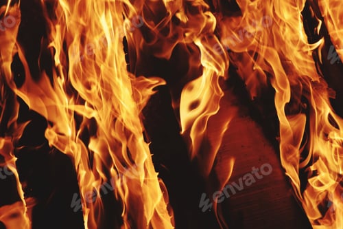Preview: Closeup shot of campfire at the time of festival
