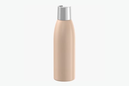 Preview: Beige Shampoo Bottle with Silver Cap