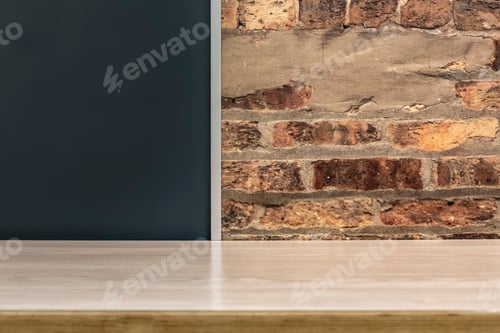 Preview: modern shelf copy space mockup on simple background b