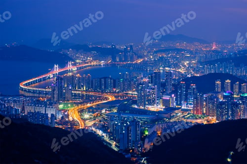 Preview: Busan cityscape Gwangan Bridge at night