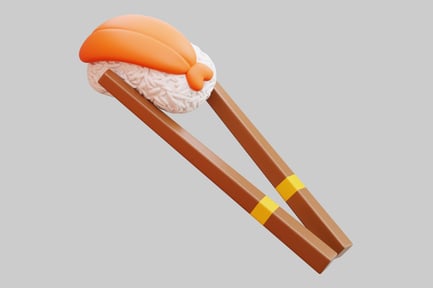 Preview: 3D Ebi Nigiri Sushi With Chopsticks