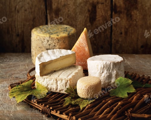 Preview: Variety of cheese on wicker tray