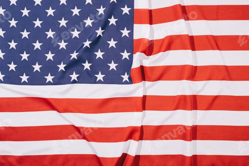 Preview: top view of folded american flag background