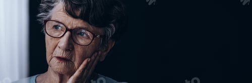Preview: Elderly lonely woman with Alzheimer's