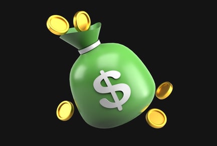 Preview: Gold Bag With Scattered Gold Coin