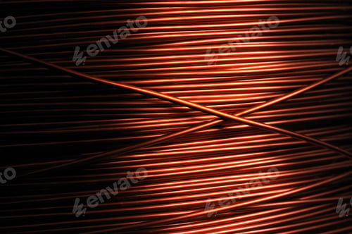 Preview: Close-up of a coil of red copper wire