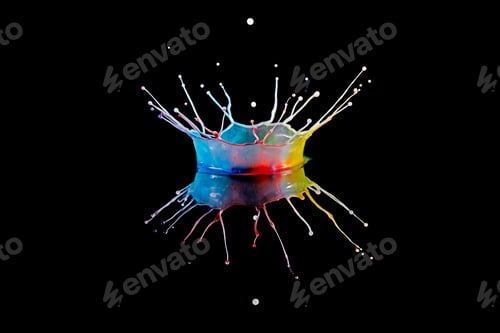 Preview: Vibrant water splash on black background