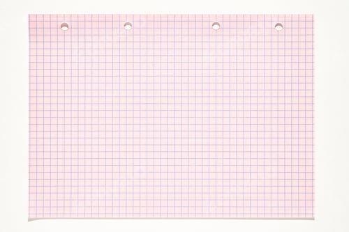 Preview: Pink graph paper with blue grid and three holes for academic, creative, or office use