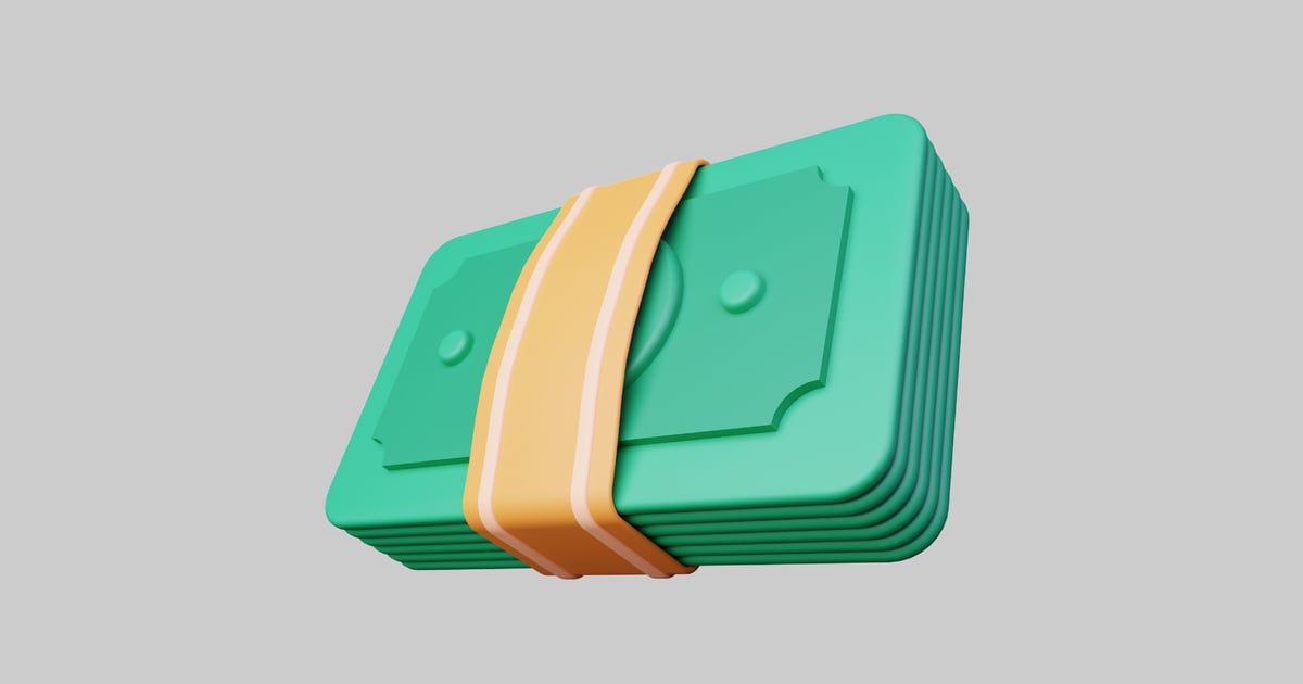 Stylized Stack of Cash 3D, Incl. bank & cash - Envato
