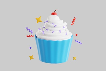 Preview: Celebration cupcake with cherry topping