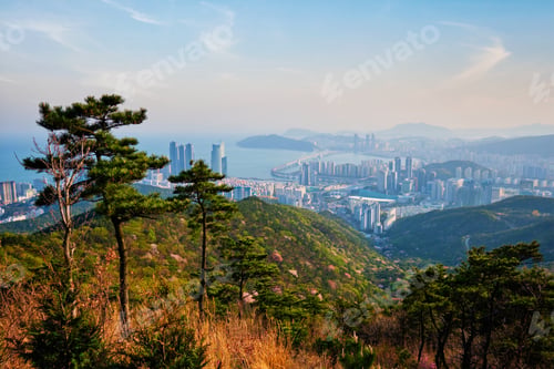 Preview: Busan cityscape Gwangan Bridge on sunset