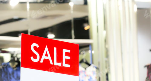 Preview: Shopping sale label blur shop background