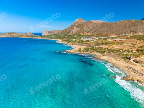 Preview: Famous sandy beach of Falasarna at the north west of Chania, Crete, Greece.