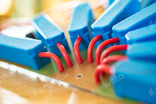 Preview: Close-up of a large green microcircuit with blue components