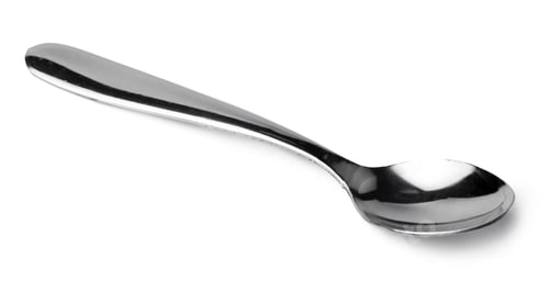 Preview: Silver spoon isolated on white background close up