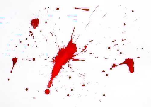 Preview: Splatter of Crimson Paint on White Background
