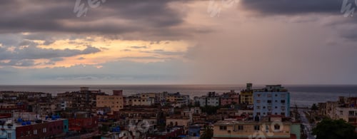 Preview: Aerial Panoramic view of the residential neighborhood in the Havana City, Capital of Cuba