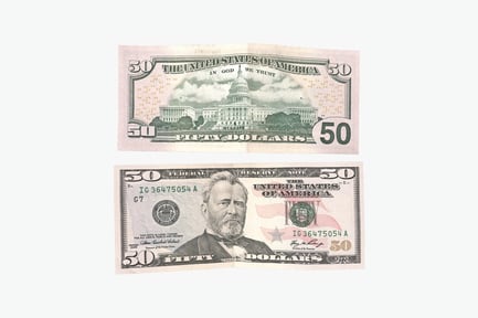Preview: Paired fifty dollar bills (usd)