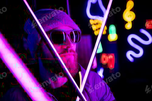 Visualização: conceito futurista de neurologia cibernética inovação de fundo colorido em prótese