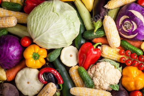 Preview: Vegetables background. Healthy eating, diet, vegetarian food concept