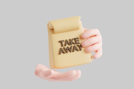 Preview: Hand holding a yellow takeaway bag