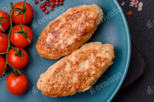 Preview: Delicious fresh fried minced fish cutlets with spices and herbs