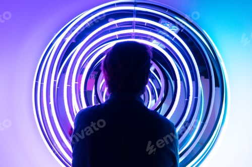 Preview: man inside virtual metaverse