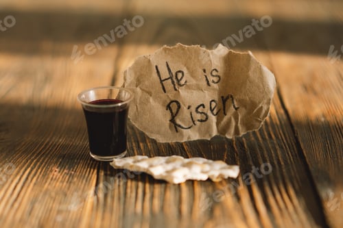 Preview: Communion. Religious tradition of breaking bread. Bread and wine