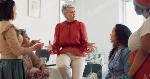 Preview: Business women, diversity and conversation with collaboration and business meeting with team in wor