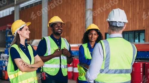 Preview: Engineers or foreman inspecting and check up machine at factory machines.