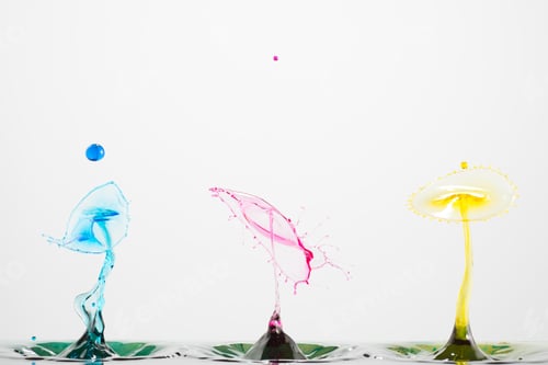Preview: Splash of mixed color liquid with high speed flash