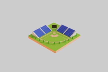 Preview: Minimalist isometric baseball field arena