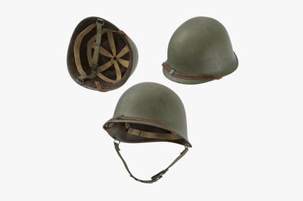Preview: M1 Combat Helmet - WWII Style with Liner and Chin Strap, Olive Drab