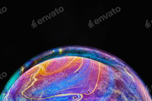 Preview: Virtual reality space with abstract multicolor psychedelic planet.