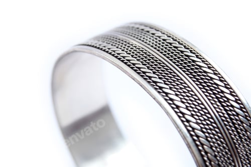 Preview: silver bracelet on a white background